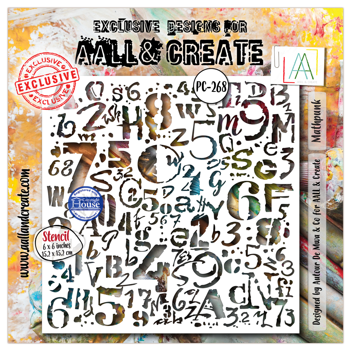 ***Pre-Order*** AALL And Create - 6x6 Stencil - Mathpunk - #268
