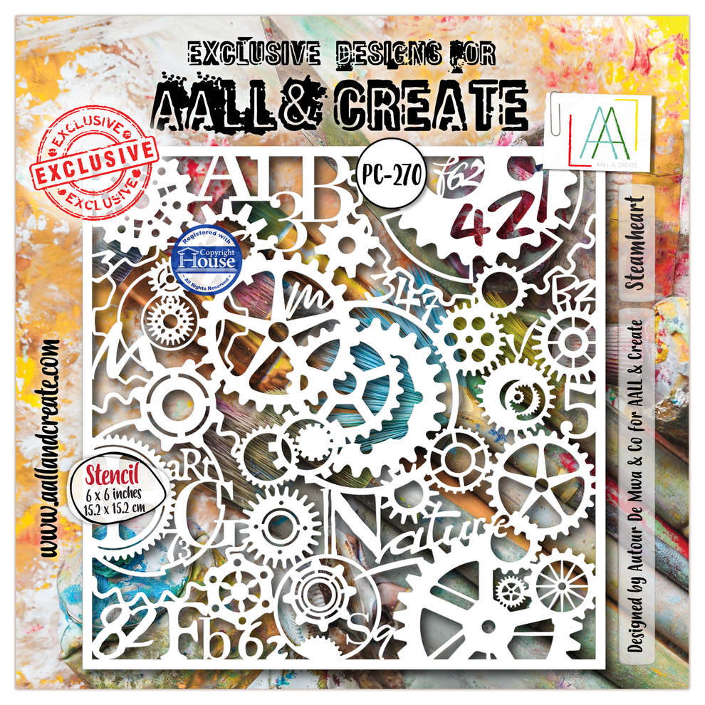 ***Pre-Order*** AALL And Create - 6x6 Stencil - Steamheart - #270