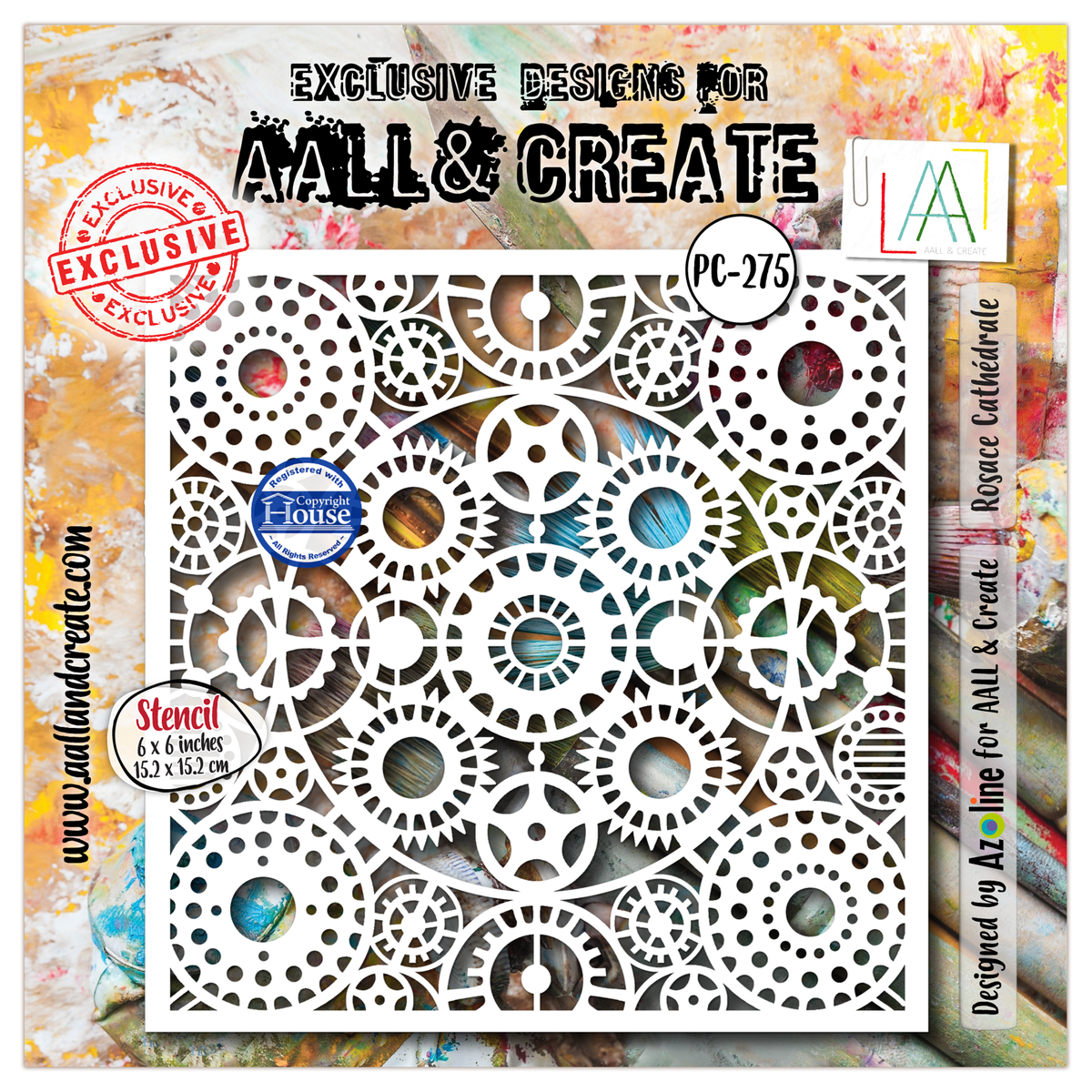 ***Pre-Order*** AALL And Create - 6x6 Stencil - Rosace Cathédrale - #275
