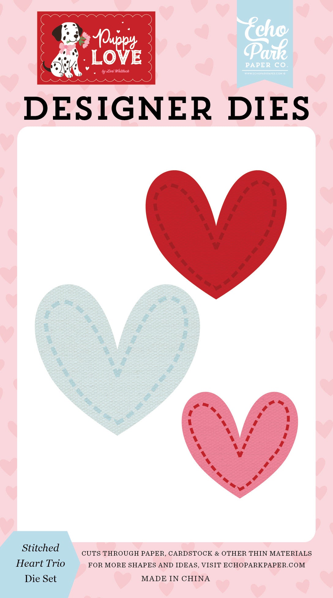 ***Pre-Order*** Echo Park - Puppy Love - Stitched Heart Trio Die Set