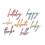 Sizzix - Thinlits Die Set 7PK Handwritten Celebrate by Tim Holtz