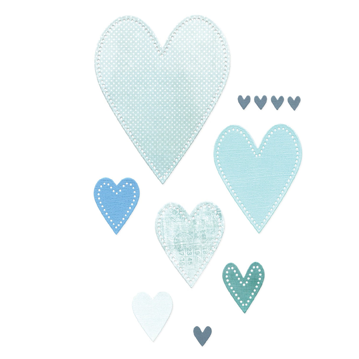 Sizzix - Sizzix Framelits 13PK Die Set Stitched Hearts