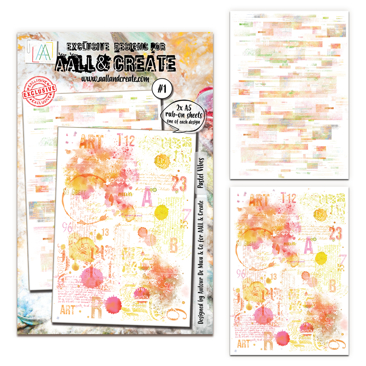 AALL & Create - A5 Rub-Ons - Pastel Vibes - #1
