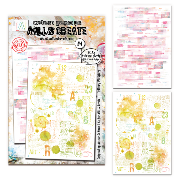 AALL & Create - A5 Rub-Ons - Yellowy Pinksters - #4