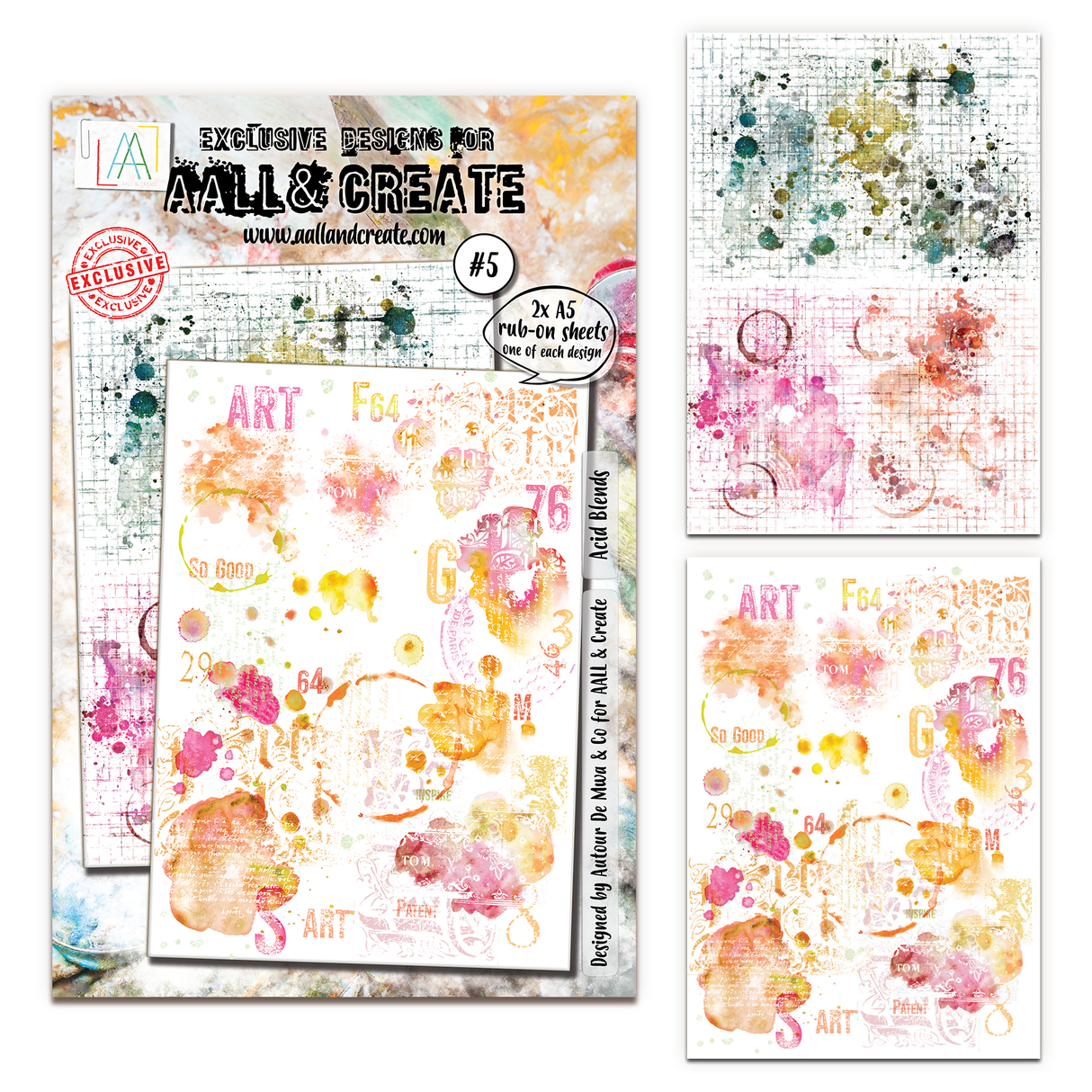 AALL & Create - A5 Rub-Ons - Acid Blends - #5