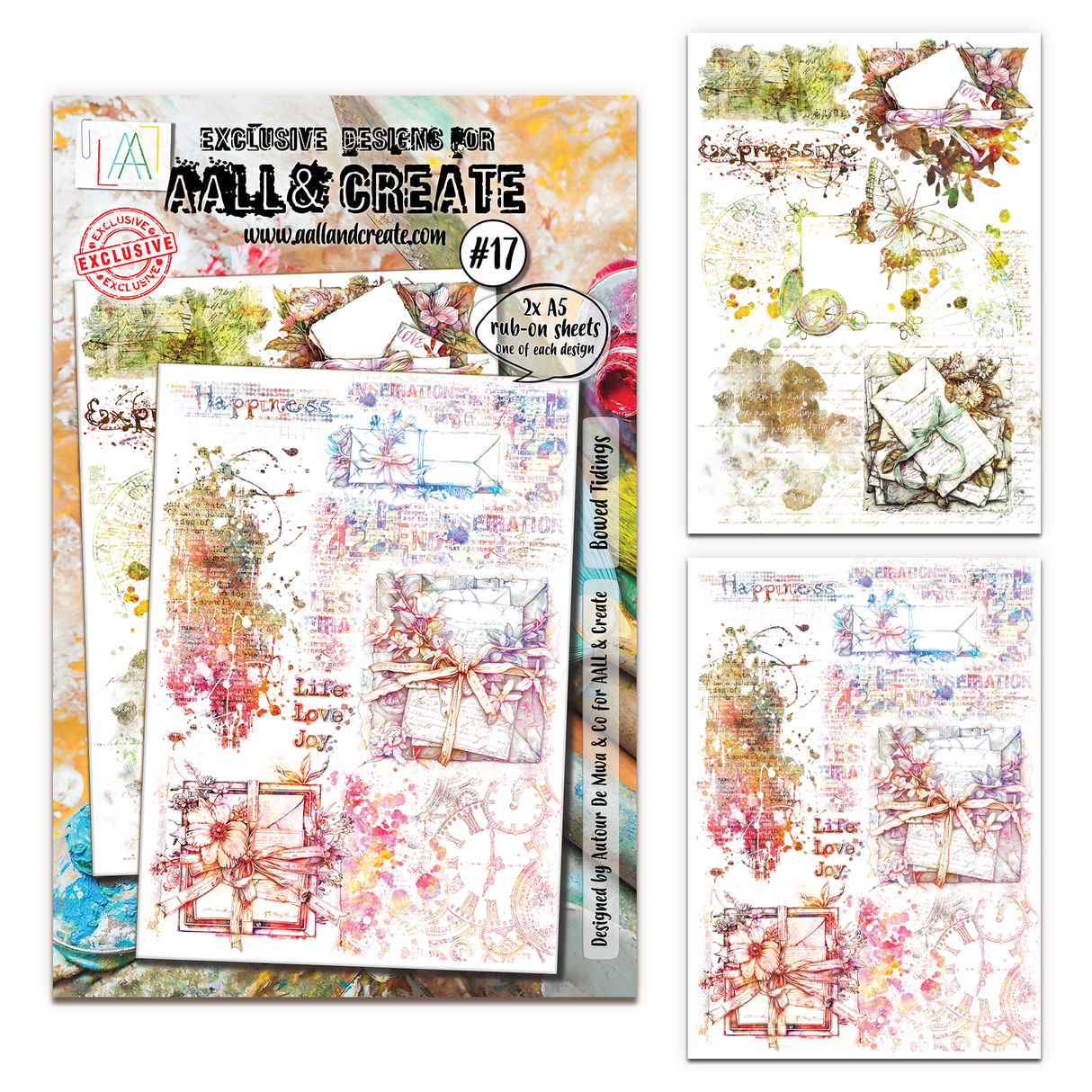 AALL & Create - A5 Rub-Ons - Bowed Tidings - #17