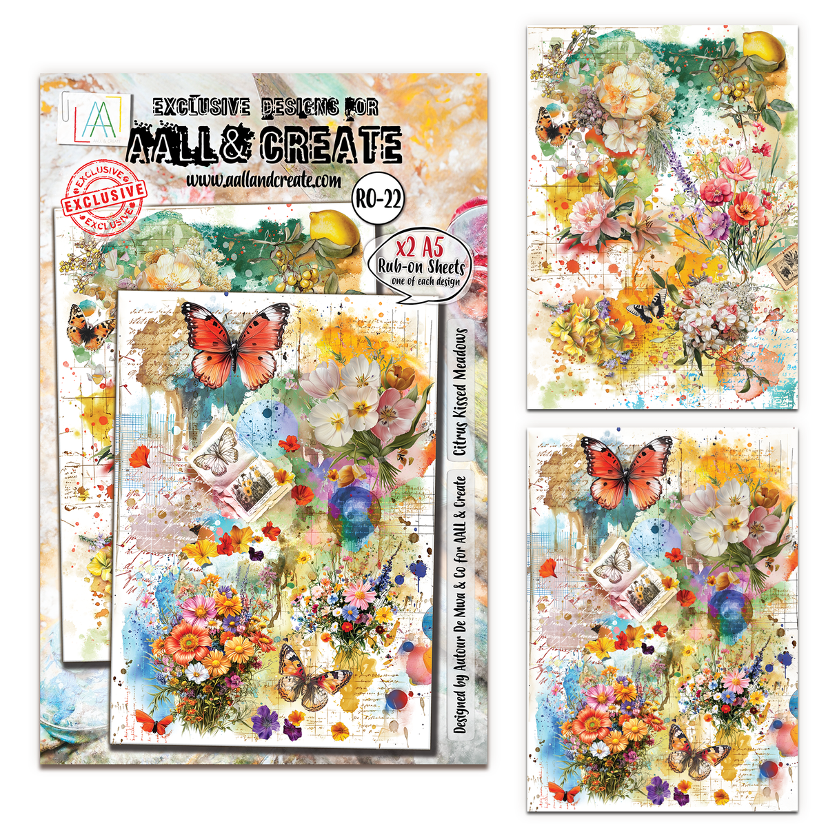 AALL & Create - A5 Rub-Ons - Citrus Kissed Meadows - #22