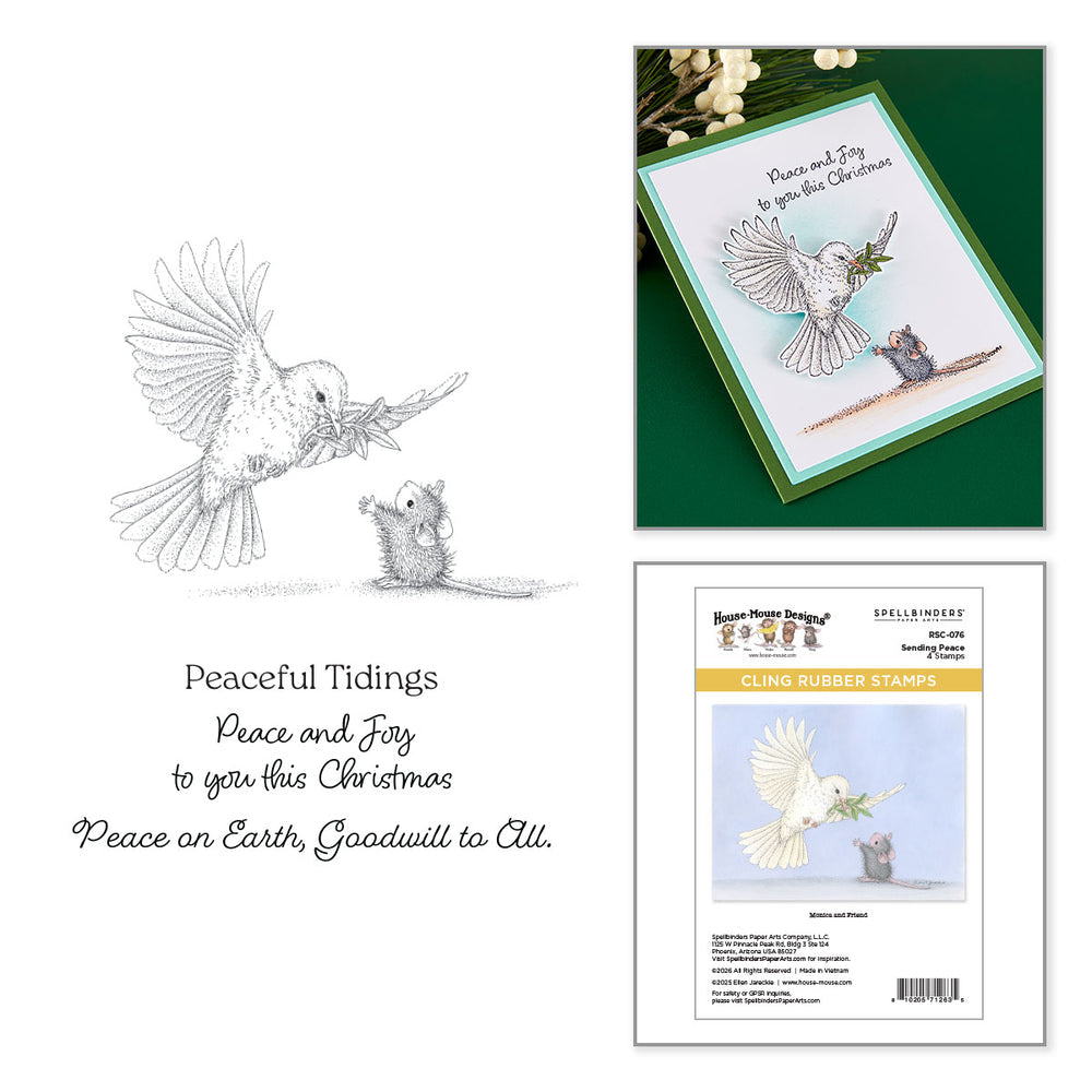 ***Pre-Order*** Spellbinders - House-Mouse Sending Peace Cling Rubber Stamp Set