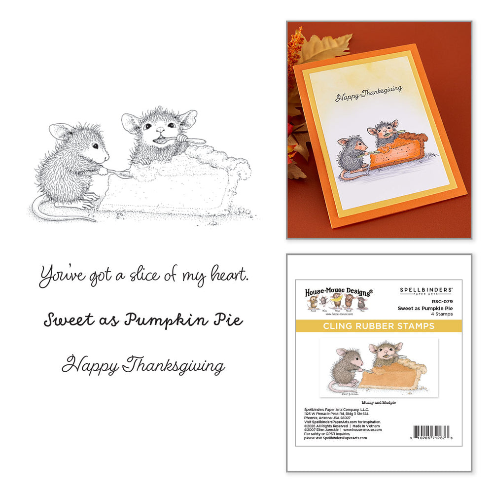 ***Pre-Order*** Spellbinders - House-Mouse Sweet as Pumpkin Pie Cling Rubber Stamp Set