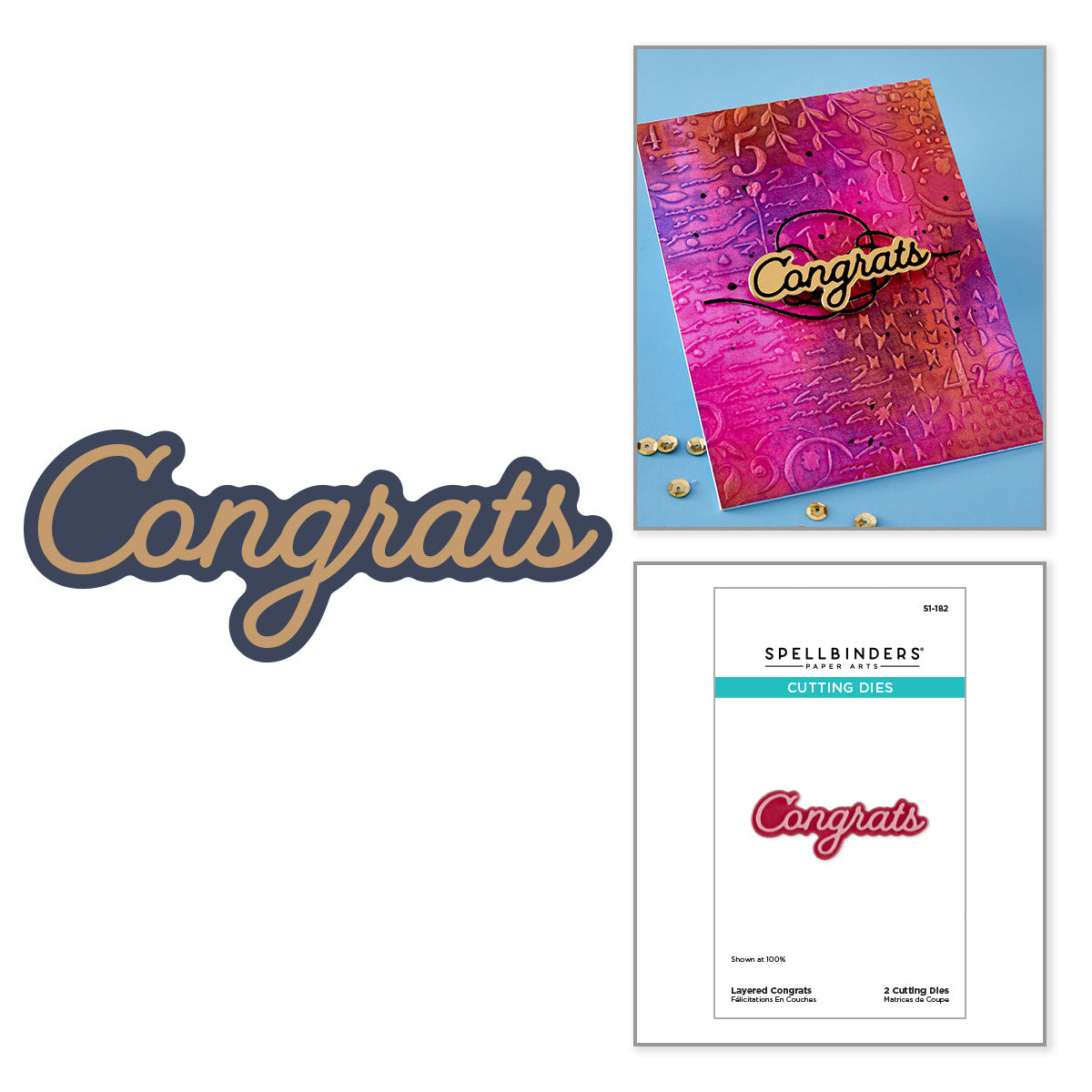 Spellbinders - Layered Congrats Etched Dies