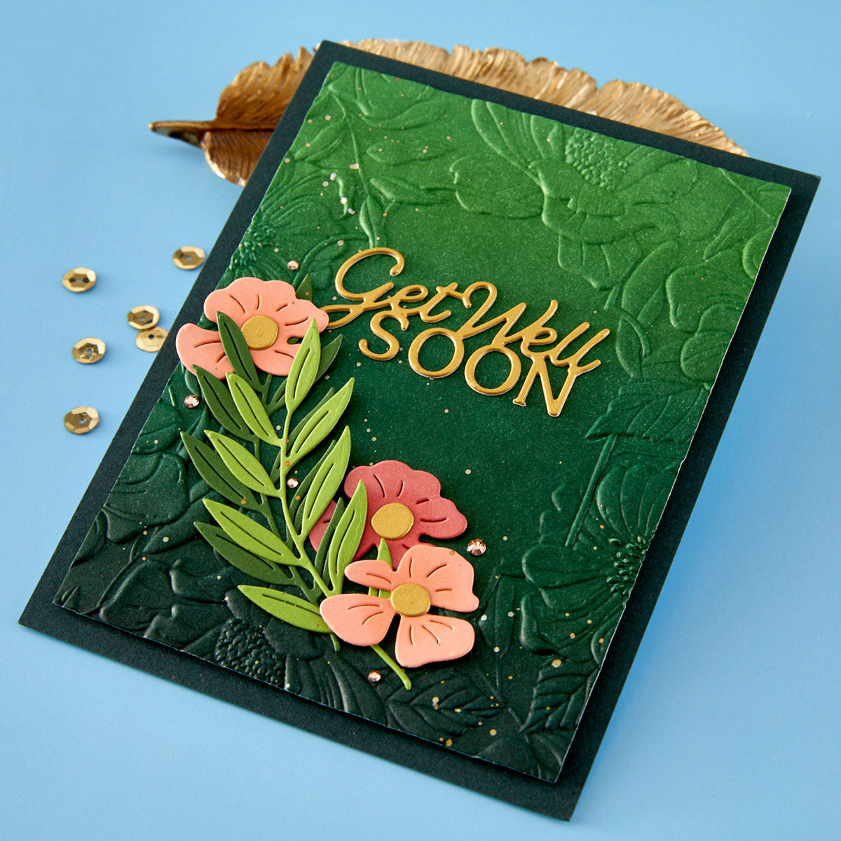Spellbinders - Layered Get Well Soon Etched Dies
