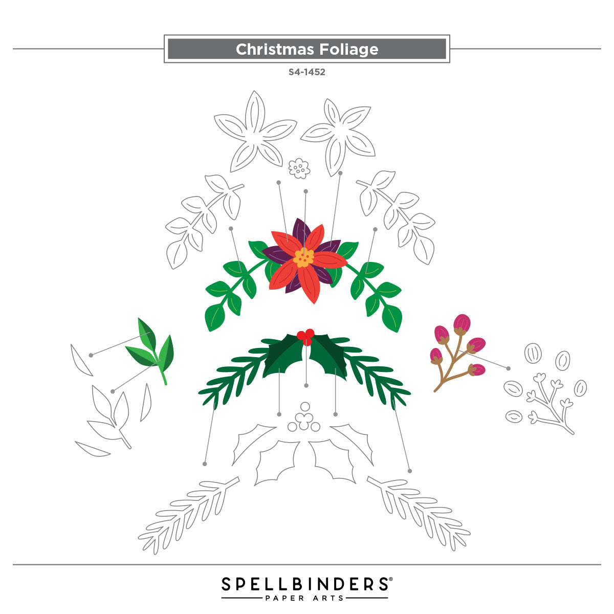Spellbinders - Christmas Foliage Etched Dies by Lisa Horton