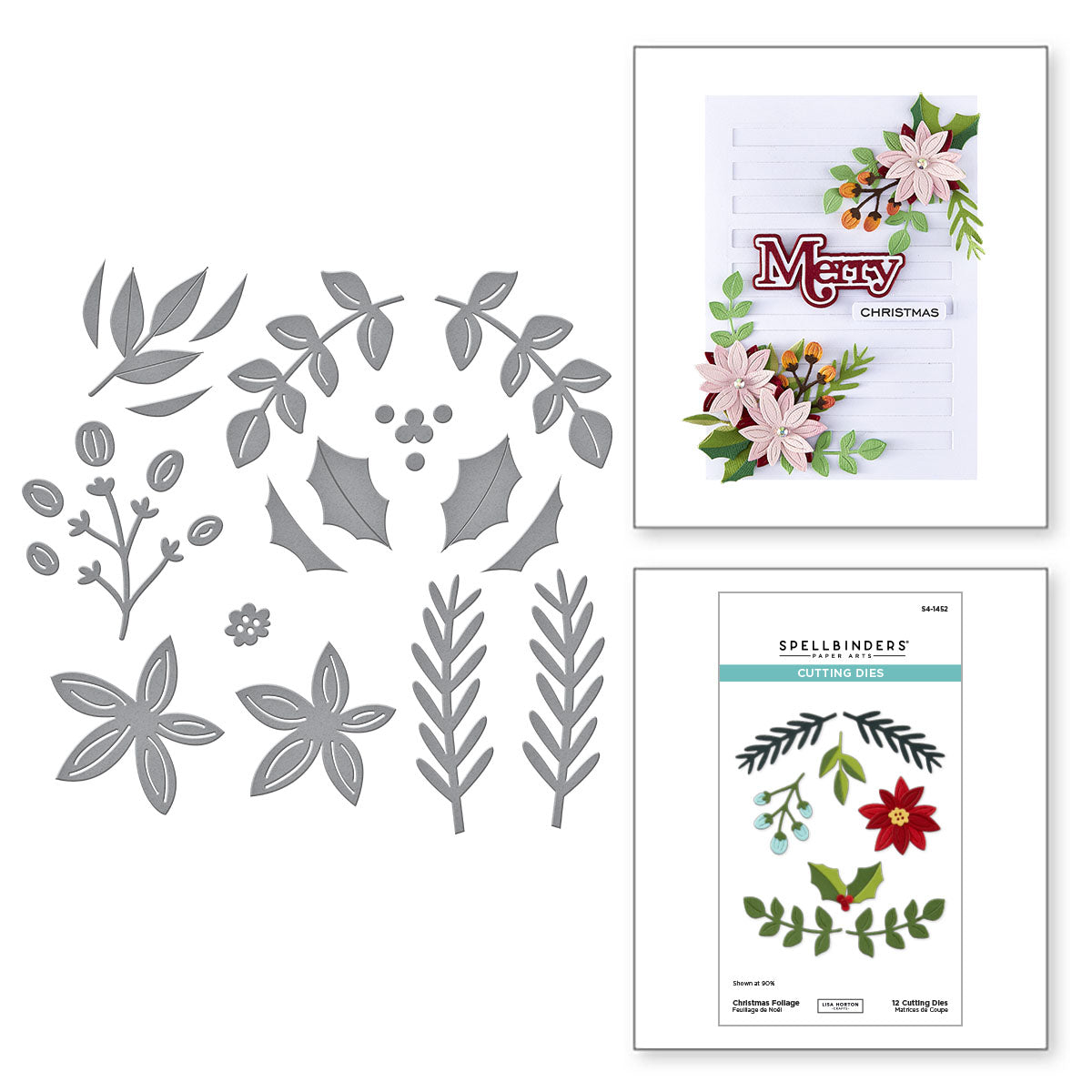 Spellbinders - Christmas Foliage Etched Dies by Lisa Horton
