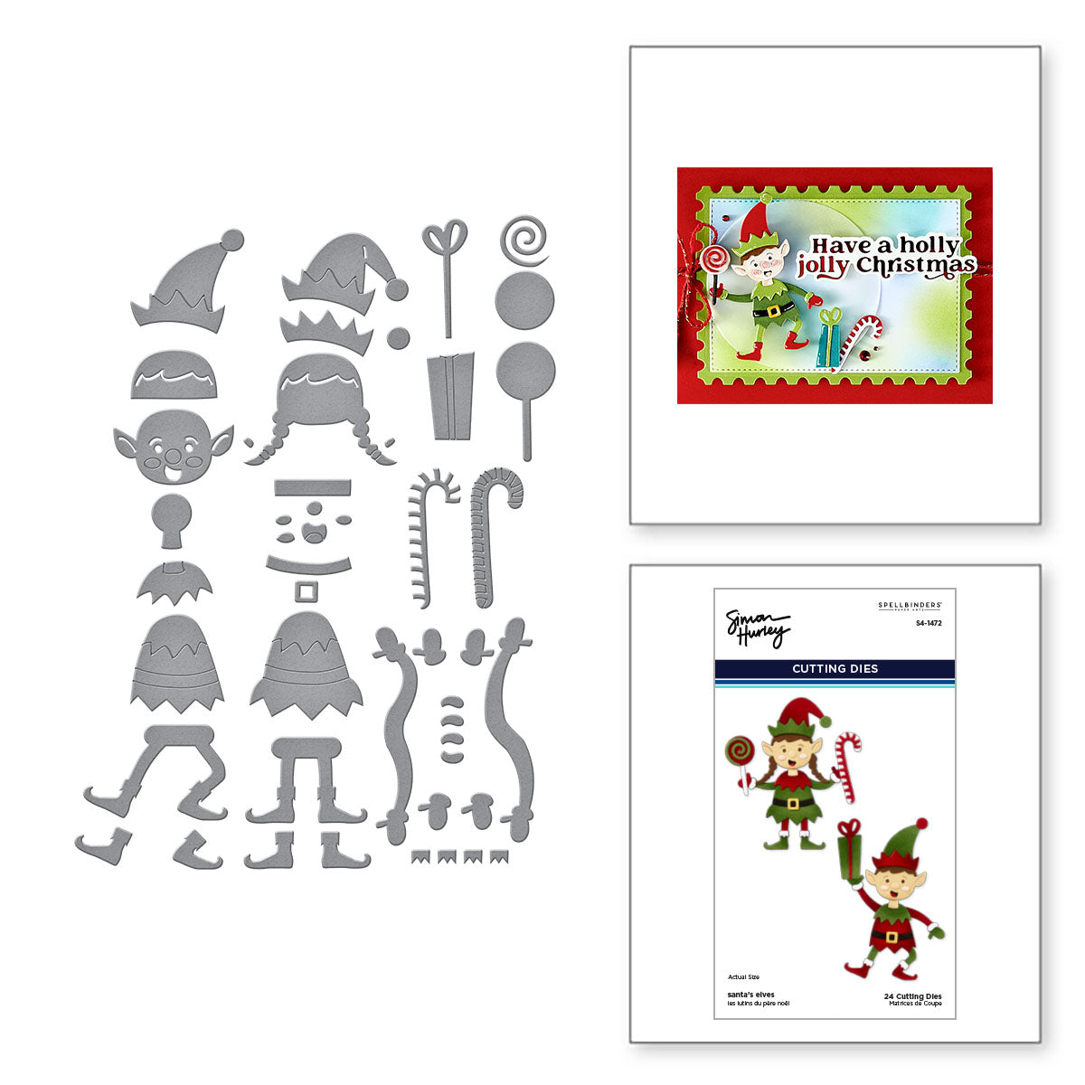 Spellbinders - Santa's Elves Etched Dies by Simon Hurley