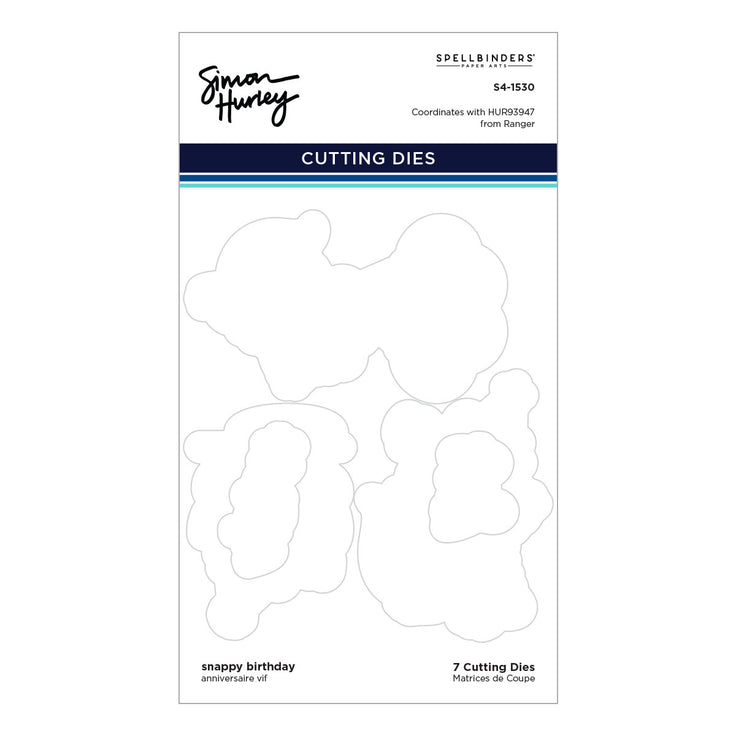 ***Pre-Order*** Spellbinders - Stamps & Dies by Simon Hurley - Snappy Birthday Etched Dies