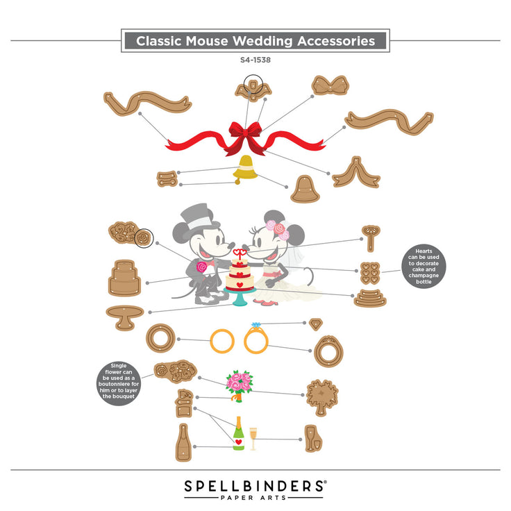 ***Pre-Order*** Spellbinders - Classic Mouse Wedding - Classic Mouse Wedding Accessories Etched Dies