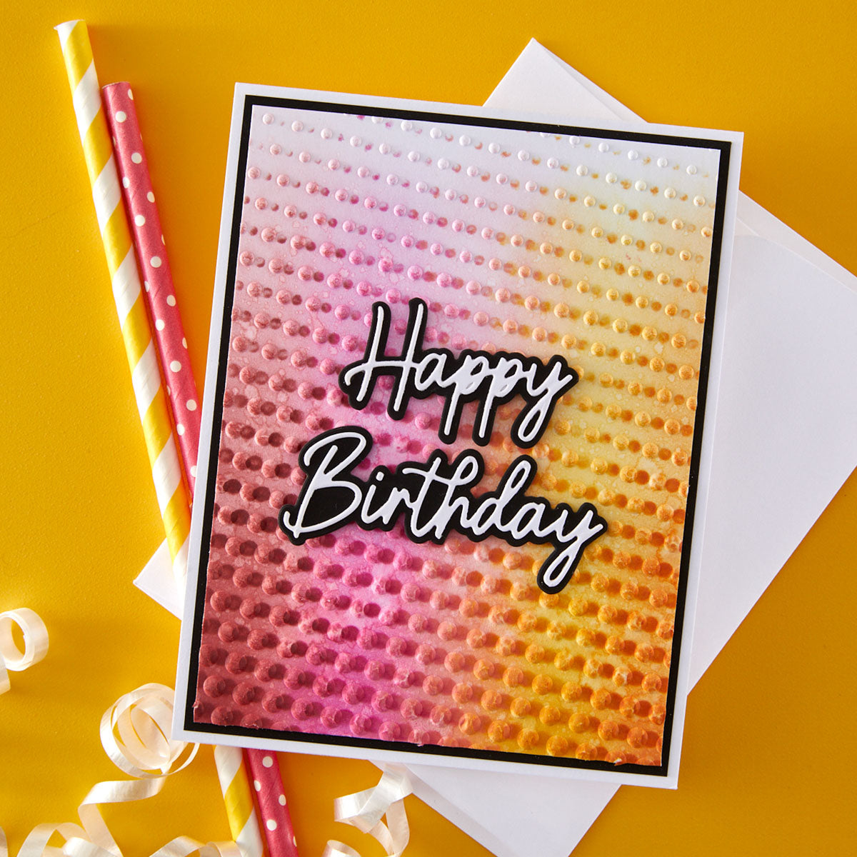 Spellbinders - Cascading Dots 3D Embossing Folder and Stencil Bundle by Simon Hurley