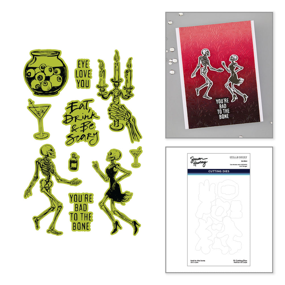 ***Pre-Order*** Spellbinders - Bad to the Bone Etched Dies for Coordinating Stamp Set by Simon Hurley
