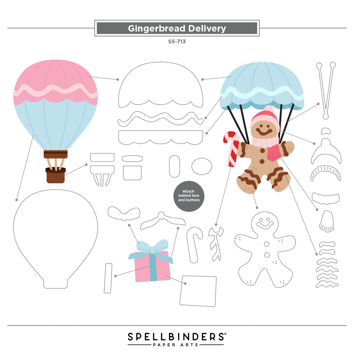 Spellbinders - Gingerbread Delivery Etched Dies by Stamperia