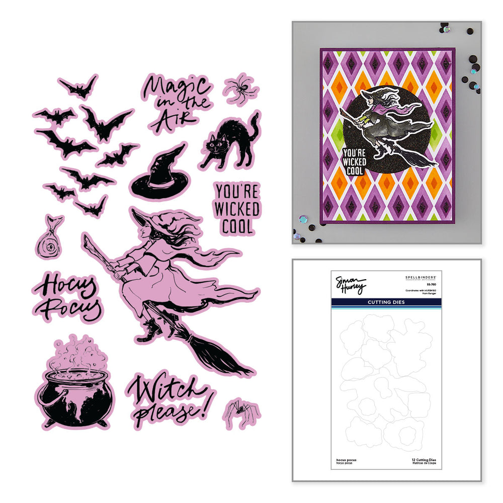 ***Pre-Order*** Spellbinders - Hocus Pocus Etched Dies for Coordinating Stamp Set by Simon Hurley