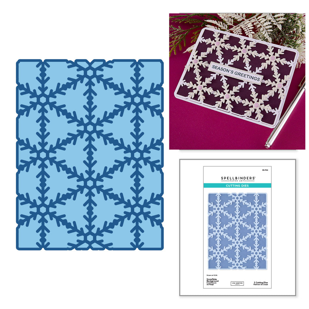 ***Pre-Order*** Spellbinders - Snowflake Background Etched Dies by Lisa Horton