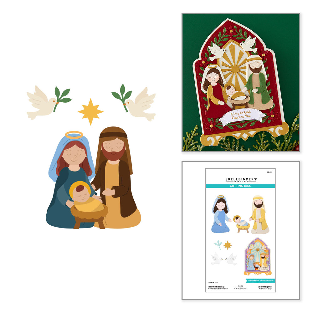 ***Pre-Order*** Spellbinders - Nativity Blessings Etched Dies by Bibi Cameron