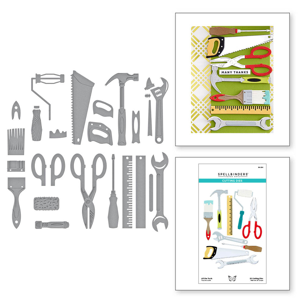 Spellbinders - All the Tools Etched Dies from the Toolbox Essentials Collection by Nancy McCabe