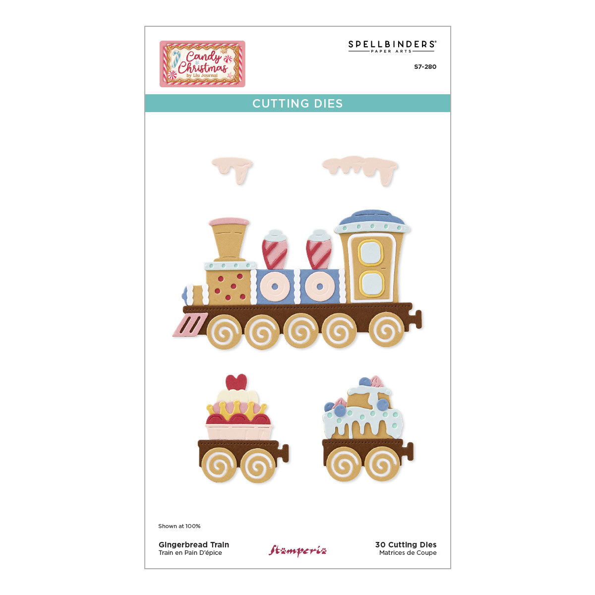 Spellbinders - Gingerbread Train Etched Dies by Stamperia