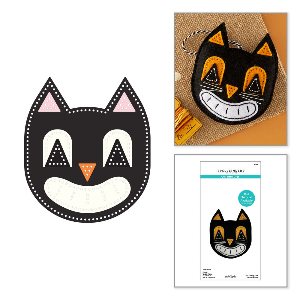 ***Pre-Order*** Spellbinders - Felt Fright Night Feline Etched Dies by Nichol Spohr