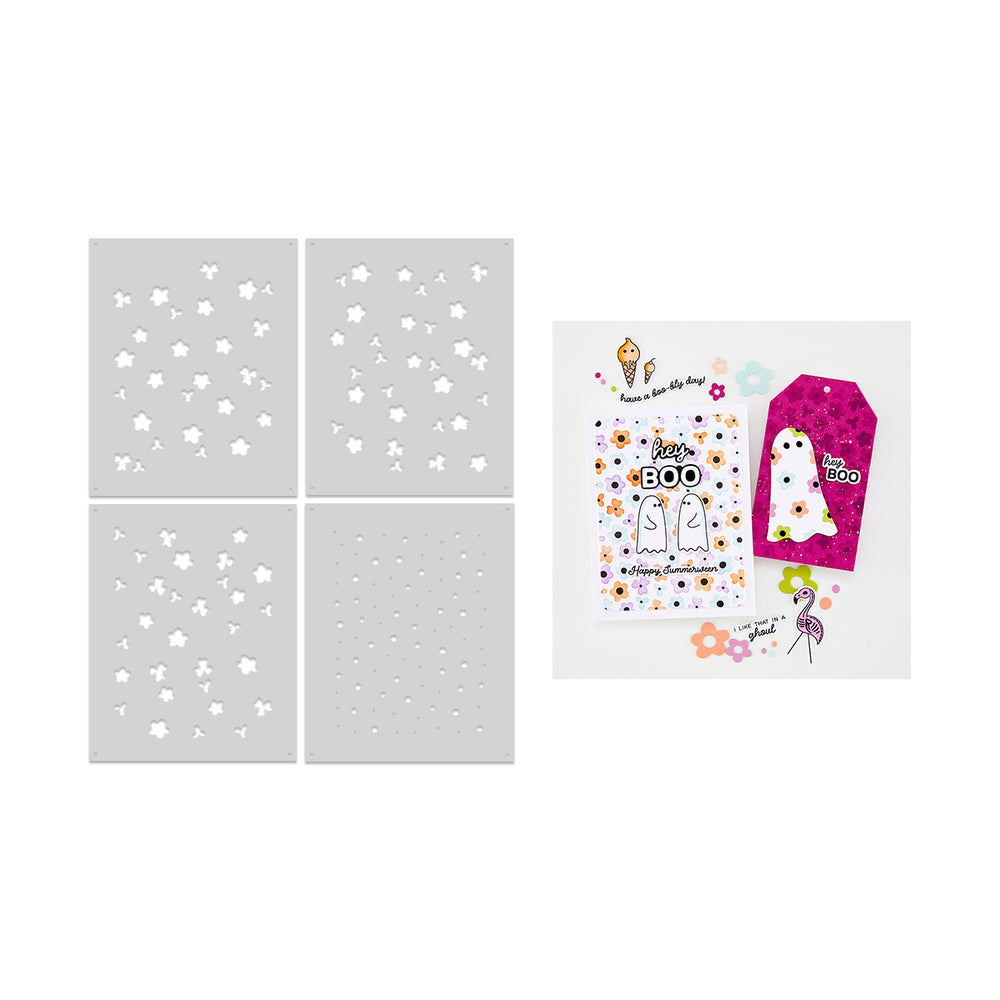 ***Pre-Order*** Hero Arts - Flower Power Layering Stencil Set