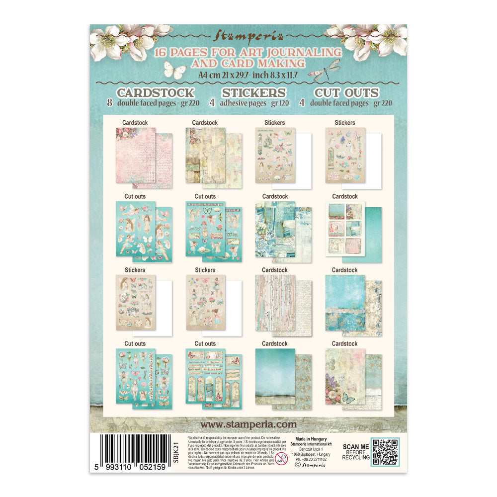 Stamperia - Printed Art Junk journal: stickers, cut-outs, backgrounds for Art and Craft - Wonderland
