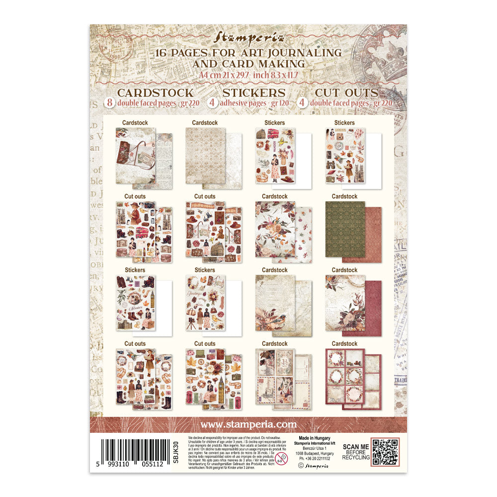 ***Pre-Order*** Stamperia - Printed Art Junk Journal: Stickers, Cut-Outs, Backgrounds For Art And Craft - Our Way