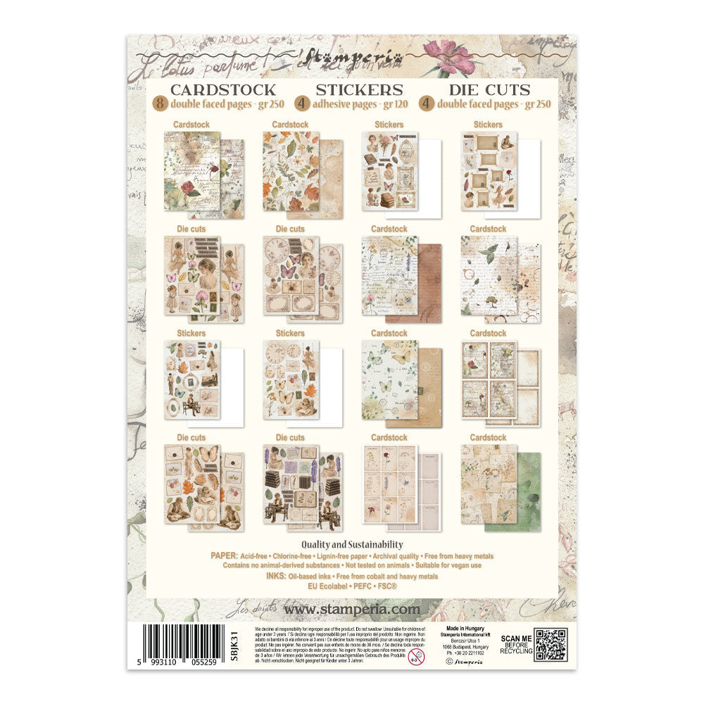 ***Pre-Order*** Stamperia - Printed Art Junk Journal: Stickers, Cut-Outs, Backgrounds For Art And Craft - Flowers And Poems