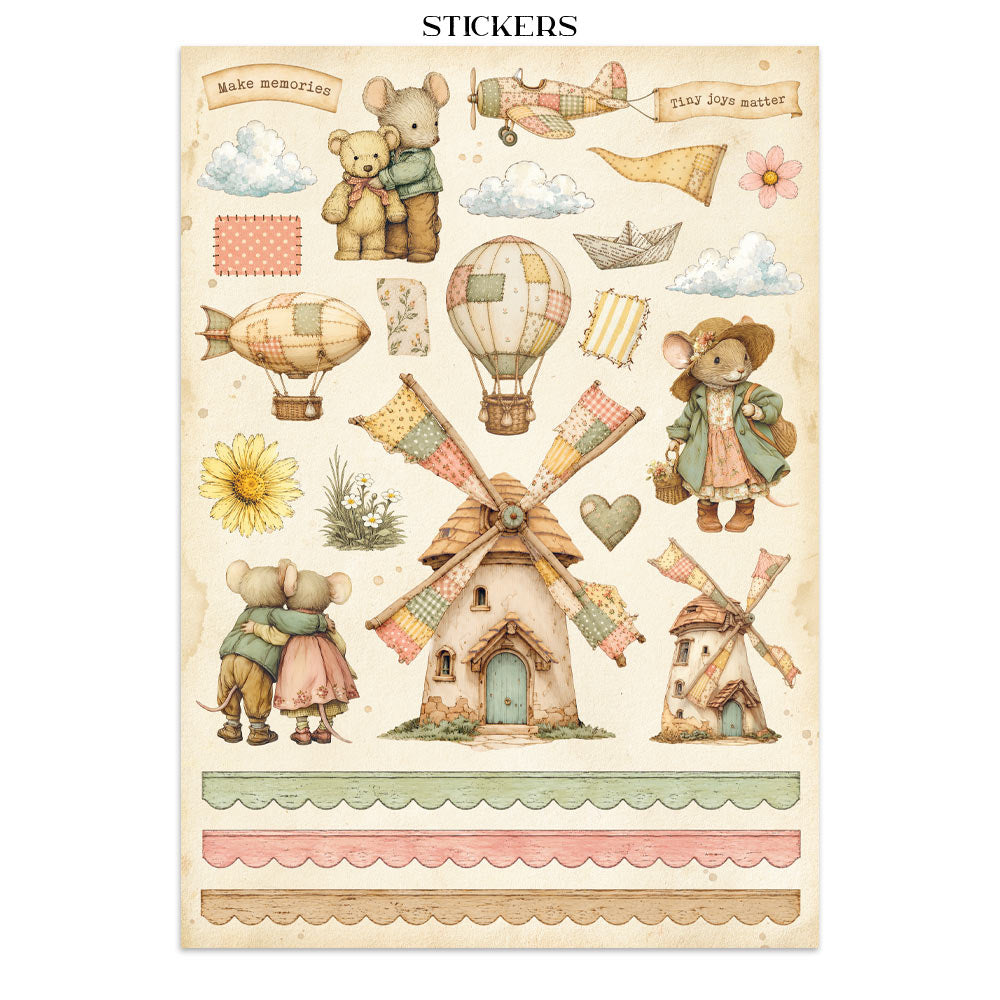 ***Pre-Order*** Stamperia - Printed Art Junk Journal: Stickers, Cut-Outs, Backgrounds For Art And Craft - Cozy Family