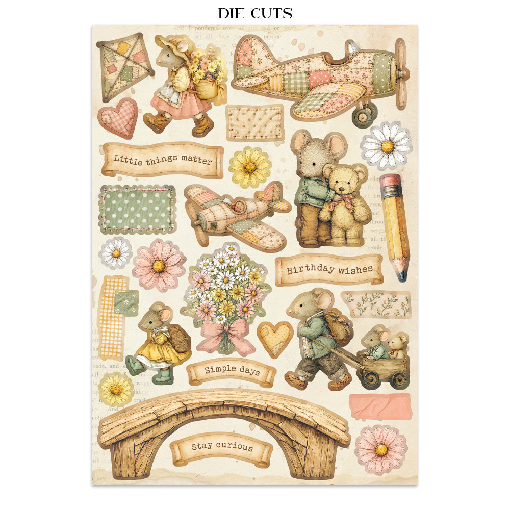 ***Pre-Order*** Stamperia - Printed Art Junk Journal: Stickers, Cut-Outs, Backgrounds For Art And Craft - Cozy Family