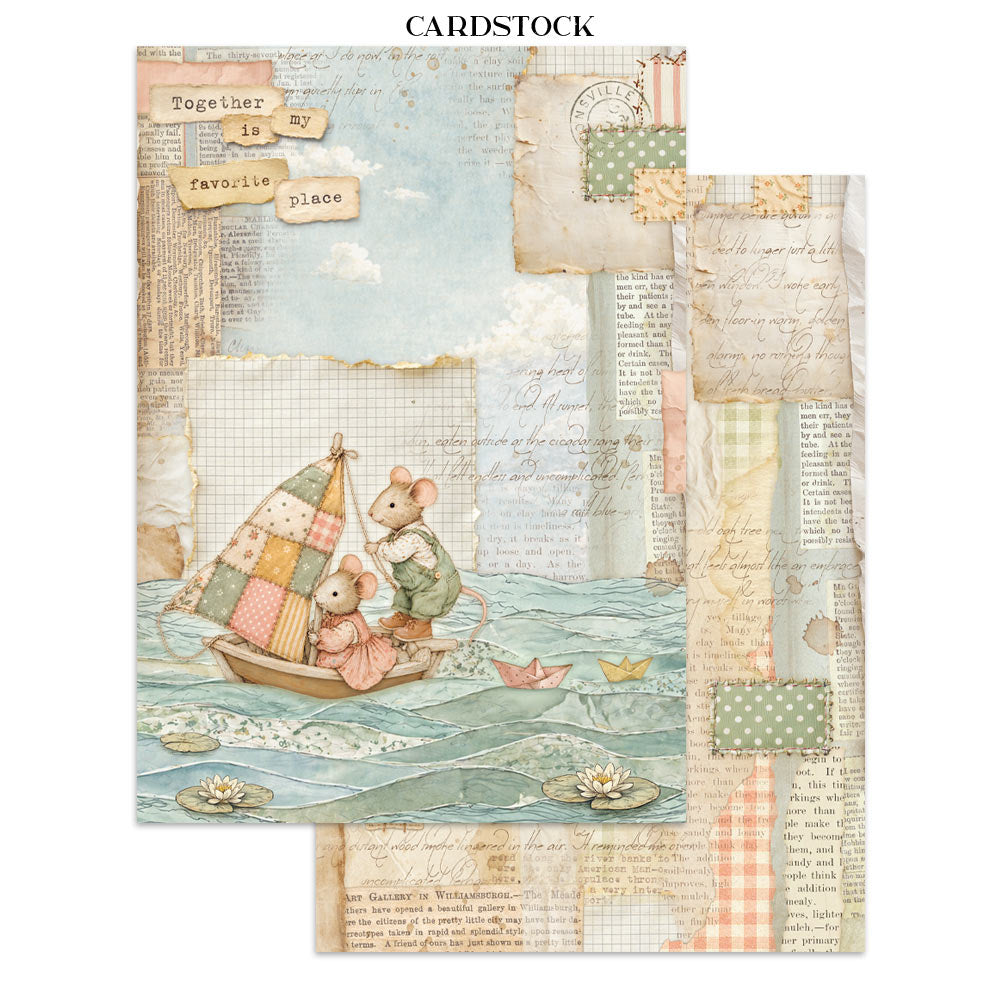 ***Pre-Order*** Stamperia - Printed Art Junk Journal: Stickers, Cut-Outs, Backgrounds For Art And Craft - Cozy Family