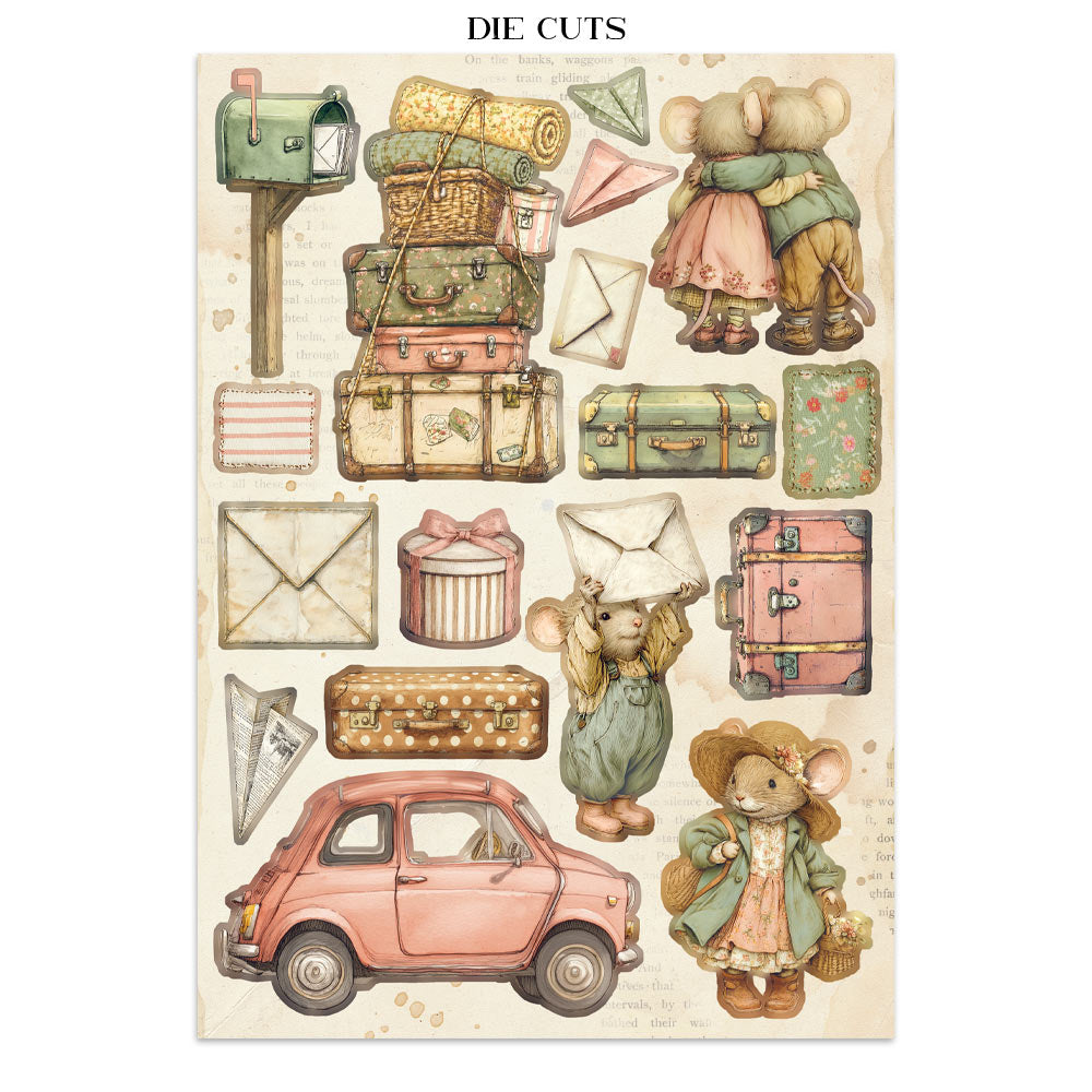 ***Pre-Order*** Stamperia - Printed Art Junk Journal: Stickers, Cut-Outs, Backgrounds For Art And Craft - Cozy Family