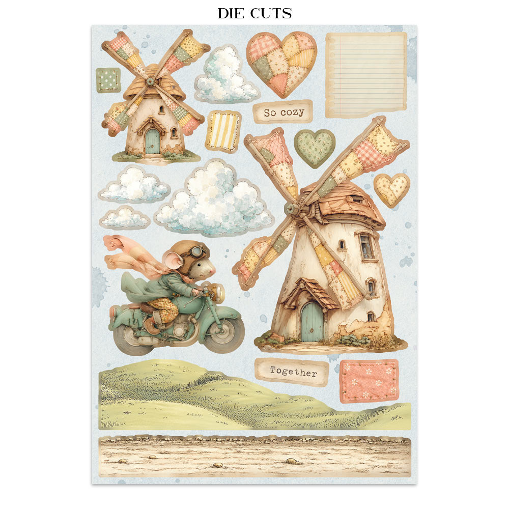 ***Pre-Order*** Stamperia - Printed Art Junk Journal: Stickers, Cut-Outs, Backgrounds For Art And Craft - Cozy Family