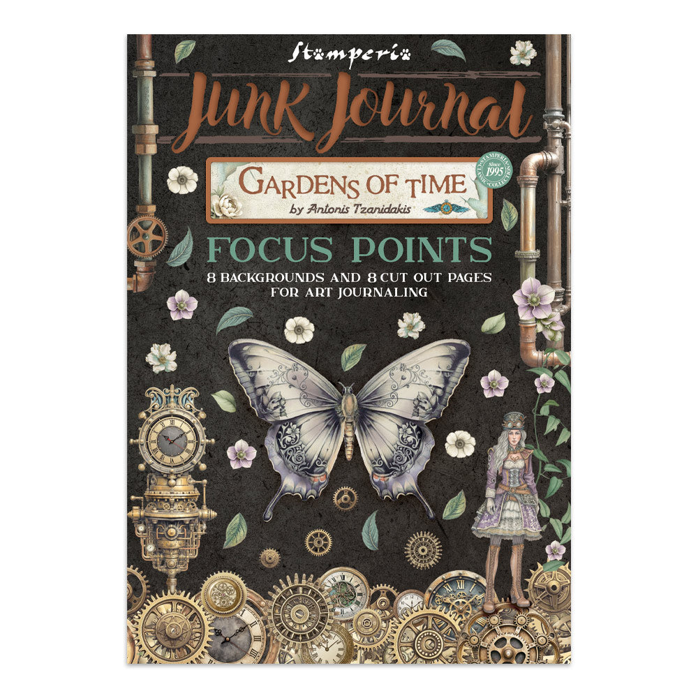 Stamperia - Printed Art Junk Journal Focus Points for Art and Craft A5 - Gardens of Time