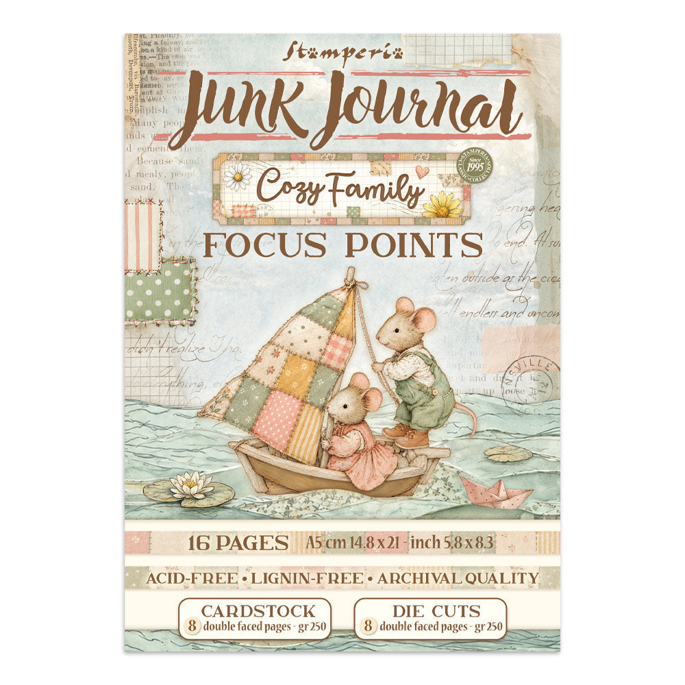 ***Pre-Order*** Stamperia - Printed Art Junk Journal Focus Points For Art And Craft A5 - Cozy Family