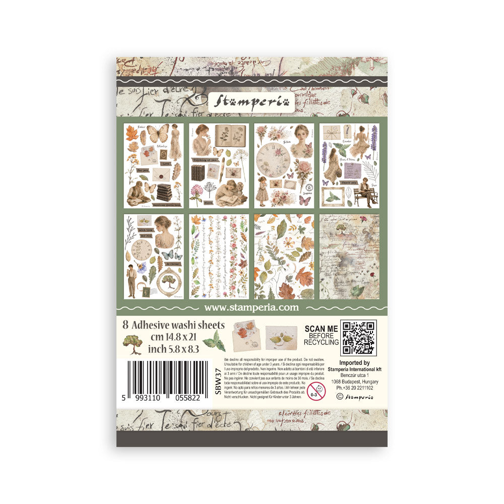 ***Pre-Order*** Stamperia - Printed Washi Pad For Art And Craft A5 8 Sheets - Flowers And Poems