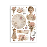 ***Pre-Order*** Stamperia - Printed Washi Pad For Art And Craft A5 8 Sheets - Flowers And Poems