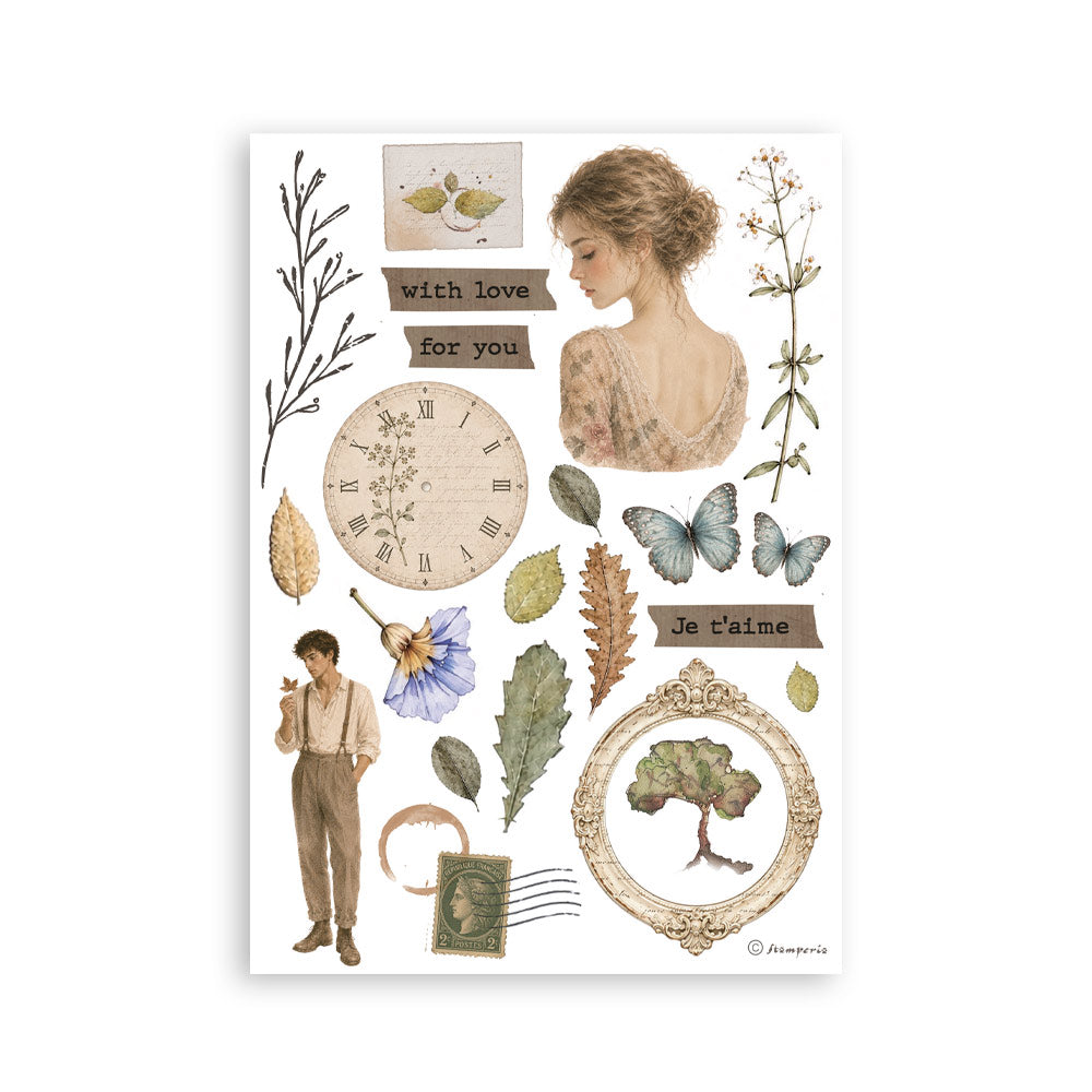 ***Pre-Order*** Stamperia - Printed Washi Pad For Art And Craft A5 8 Sheets - Flowers And Poems