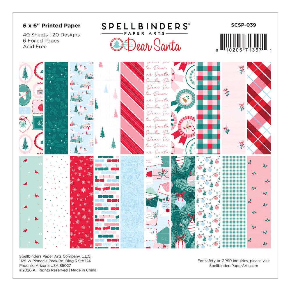 ***Pre-Order*** Spellbinders - Dear Santa 6" x 6" Paper Pack