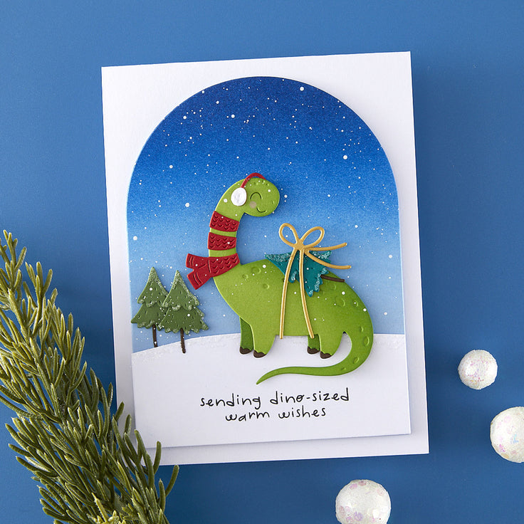 Spellbinders - Independent Exclusive - Dino - Sized Holiday Clear Stamp & Die Set