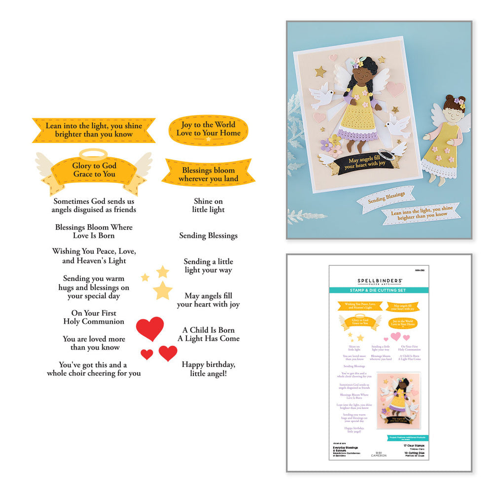 ***Pre-Order*** Spellbinders - Everyday Blessings & Banners Stamp & Die Set by Bibi Cameron
