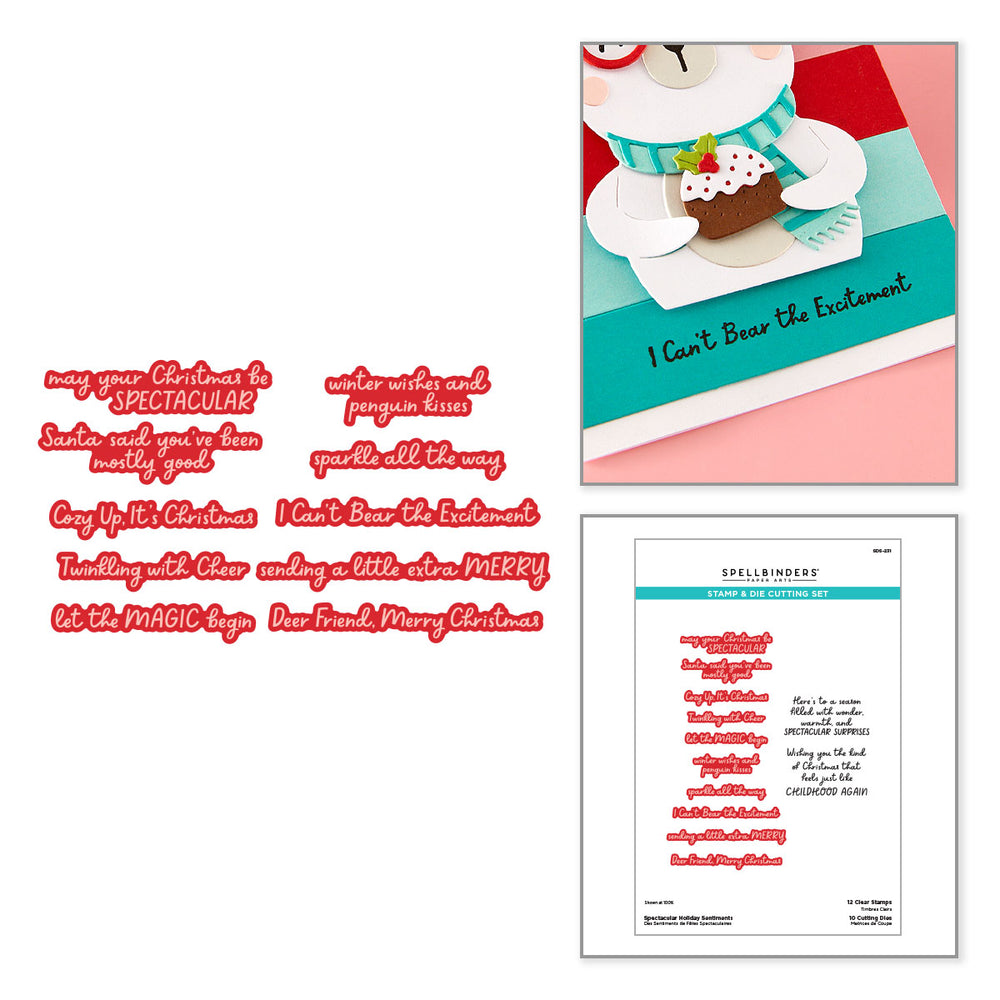 ***Pre-Order*** Spellbinders - Spectacular Holiday Sentiments Stamp & Die Set