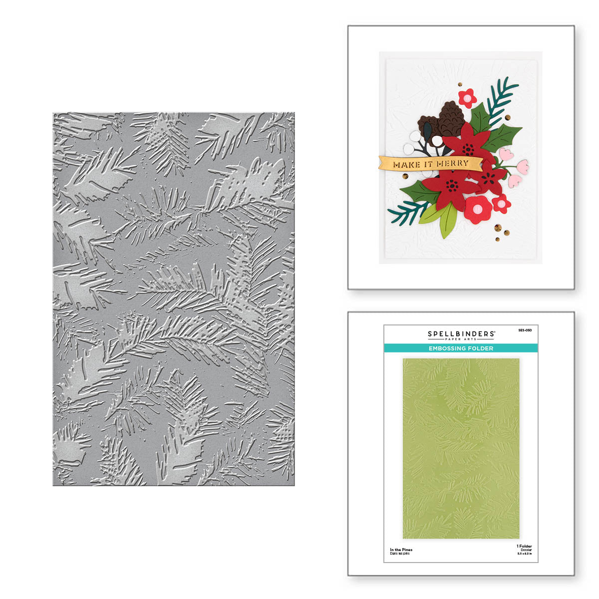 Spellbinders - In the Pines Embossing Folder from the Make It Merry Collection