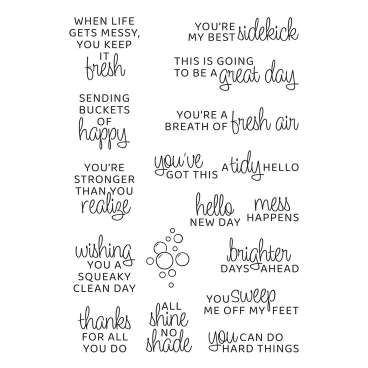 ***Pre-Order*** Spellbinders - Shiny New Day - Shiny New Day Sentiments Clear Stamp Set