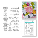 ***Pre-Order*** Spellbinders - Shiny New Day - Shiny New Day Sentiments Clear Stamp Set